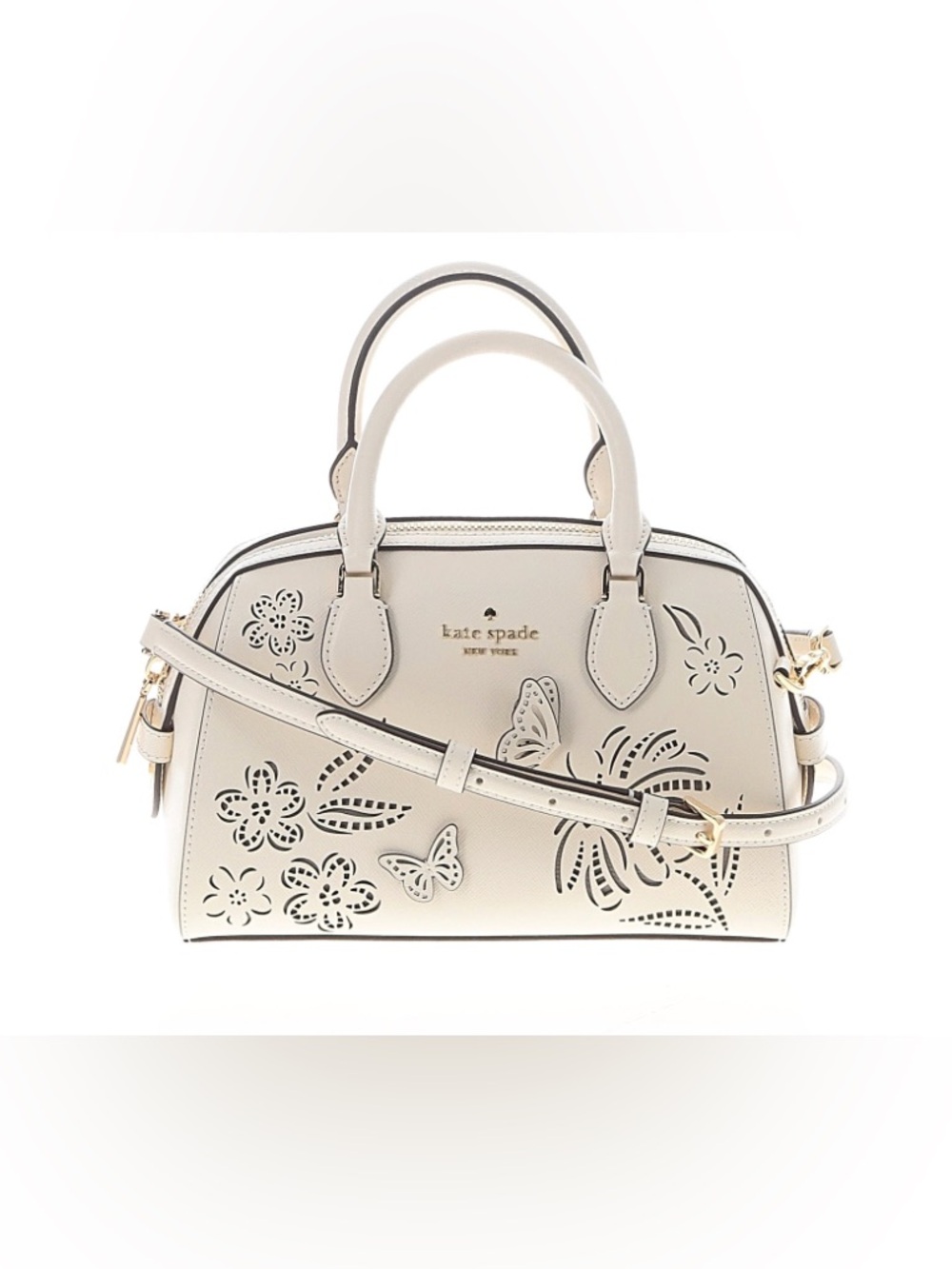 Kate Spade New York Satchel with Floral and Butterfly cutout